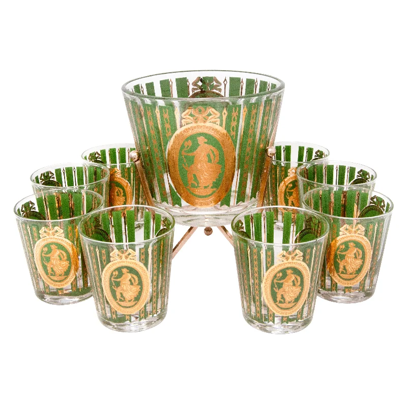 Gold & Green Ice Bucket Cocktail Set