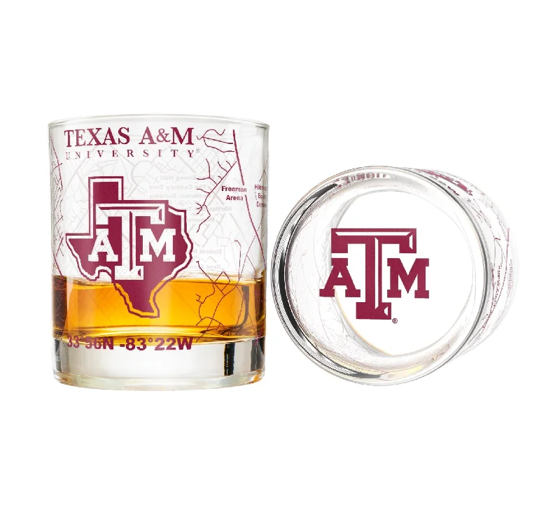 Texas A&M Whiskey Glass Set (2 Low Ball Glasses)