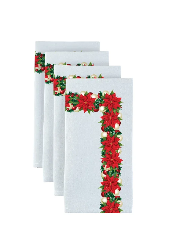 Christmas Poinsettia Garland Napkins