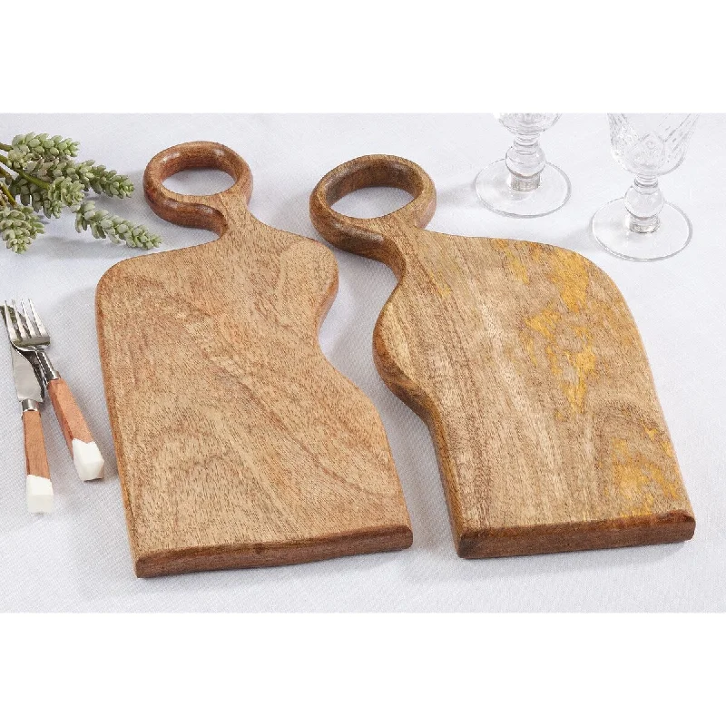 Wood Chopping Board With Handle (Set of 2)