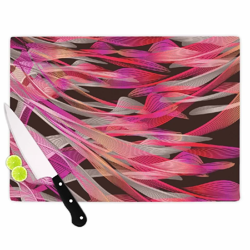 Kess InHouse Angelo Cerantola "Tropical Electric Pink" Black Illustration Cutting Board