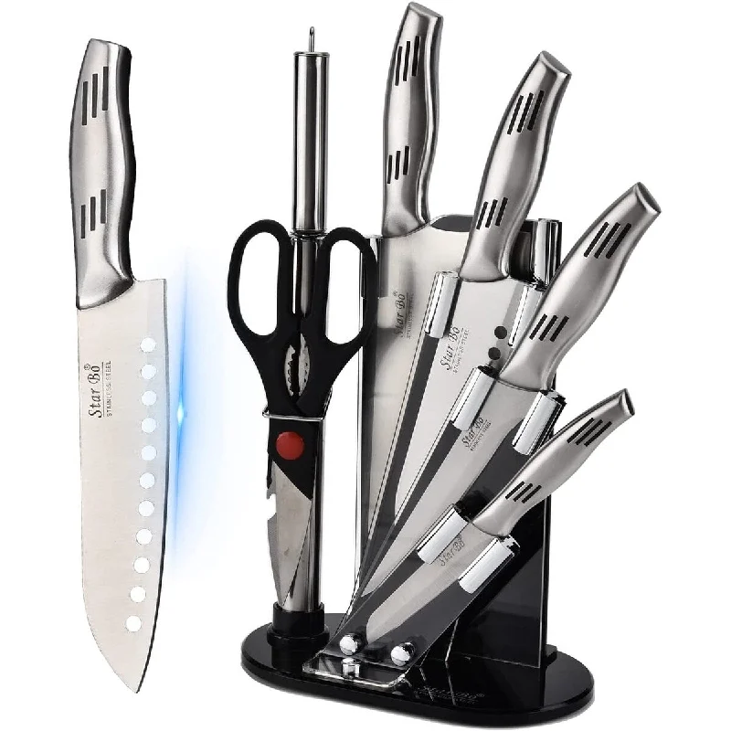 Knife Set for Kitchen, 7-Pieces Professional Chef Knife Set with Hollow Handle