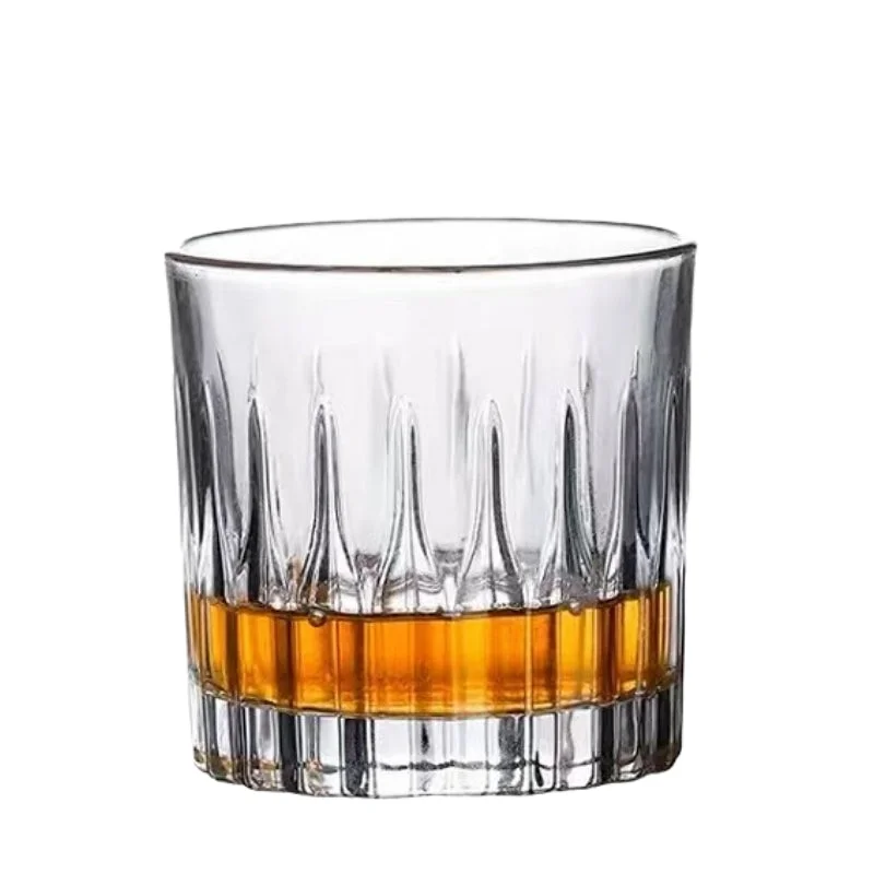 Creative Lead-free Glass Bar Crystal Composite Stripe Cup Whisky Glass Cup Liquor Cup