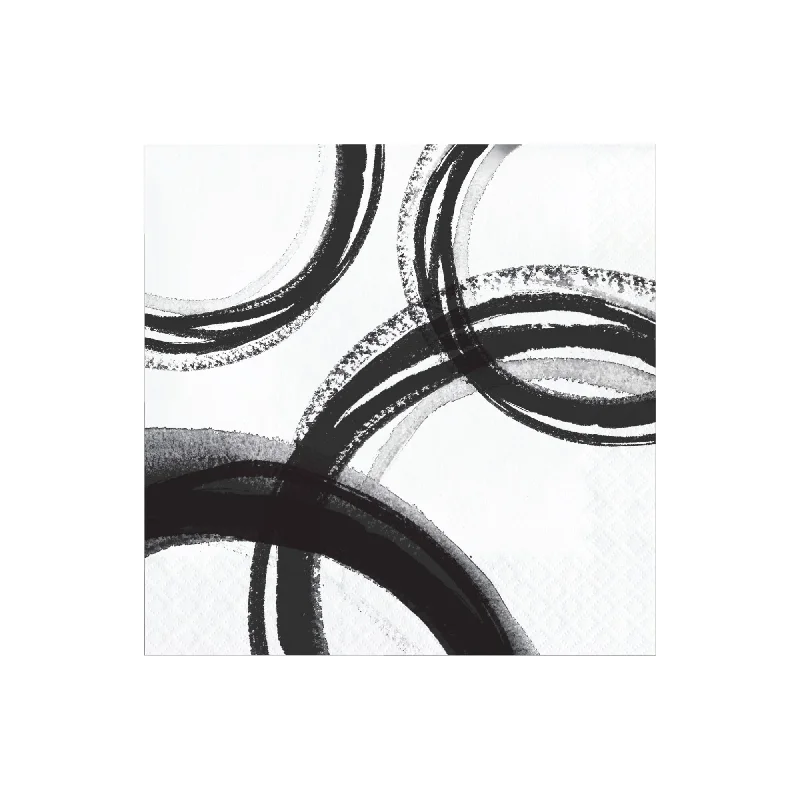 Black & White Abstract Lunch Napkins 16ct