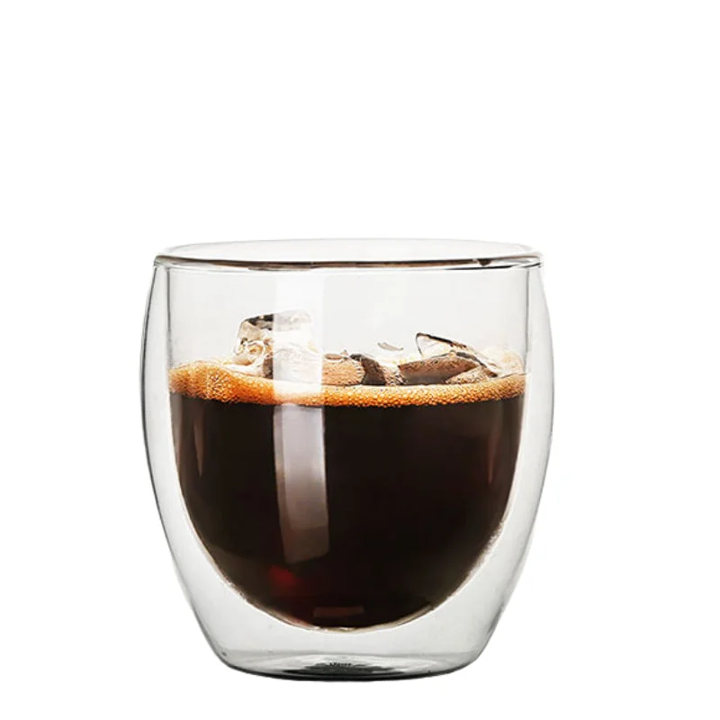 250ML Double Wall Glass Coffee Mugs Cups,Insulated Glass for Latte Cappuccino Americano Tea milk Beverage