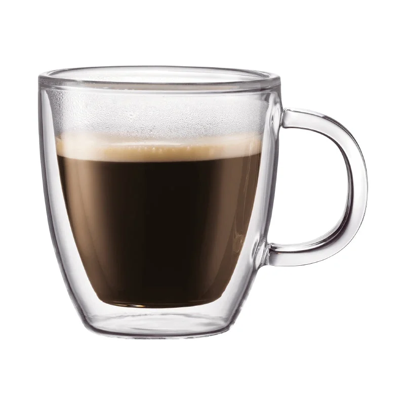 Bodum Bistro Double Wall 10 oz Glass Mug, Set of 2