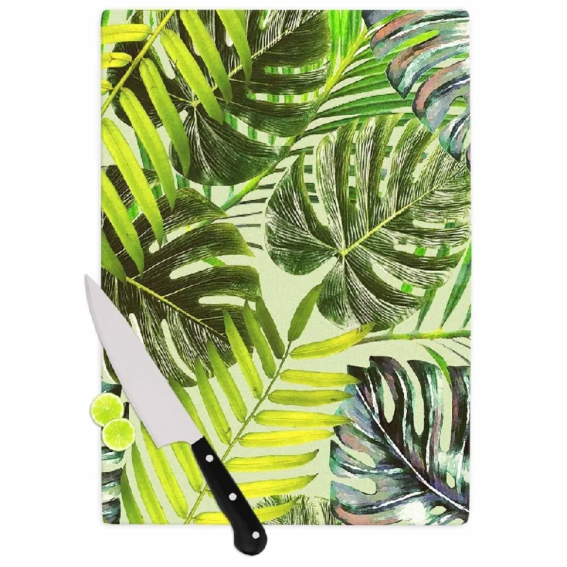 Kess InHouse Alison Coxon "Jungle Green" Green Yellow Cutting Board