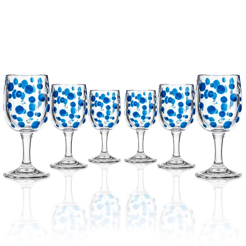 Satin Pearl 8oz Sapphire Acrylic Wine Stemware | Set of 6