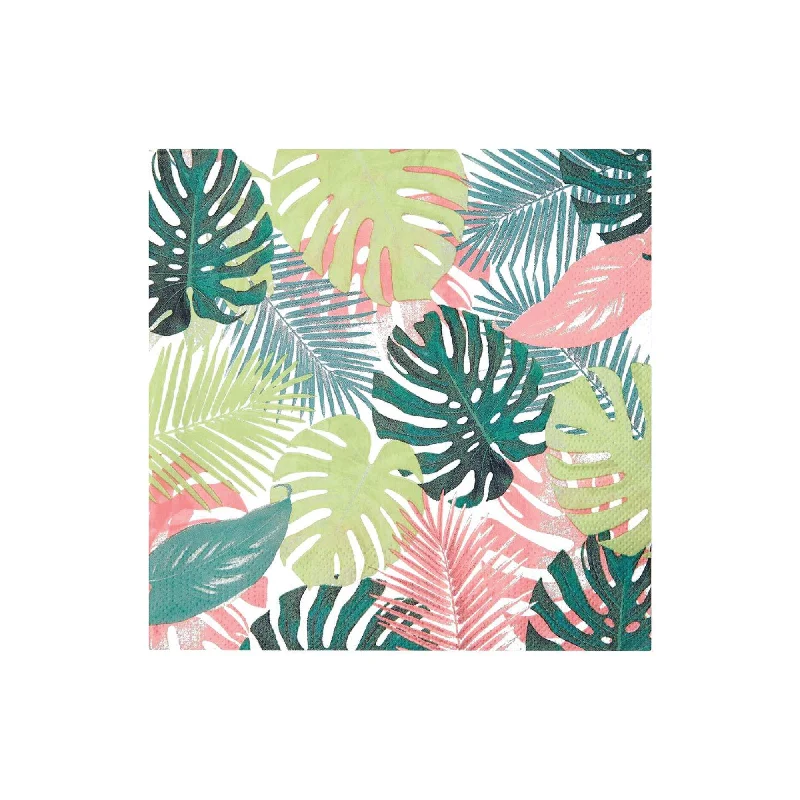 Pastel Tropical Palm Leaf Lunch Napkins 20ct