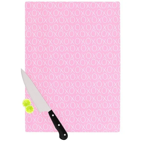 Kess InHouse Heidi Jennings 'Hugs and Kisses' Pink Pattern Cutting Board