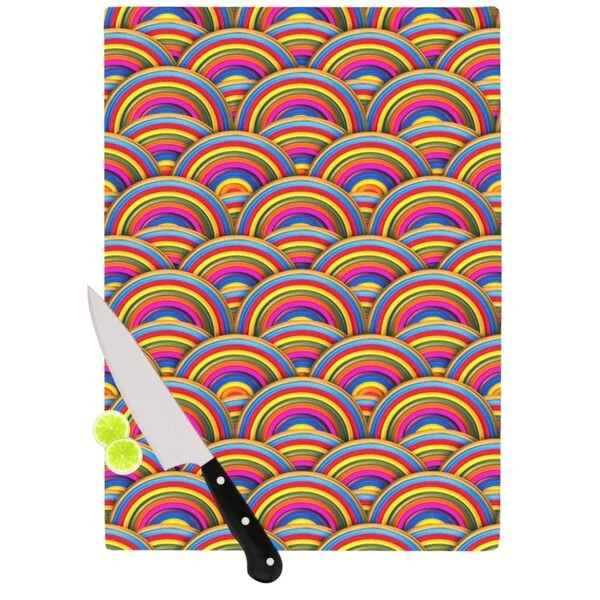 Kess InHouse Danny Ivan 'Rainbows' Multicolor Cutting Board