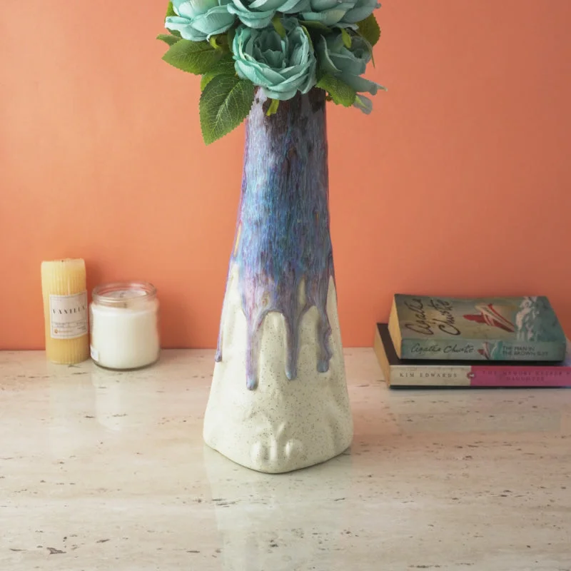 Blue Ocean Layers Ceramic Vase