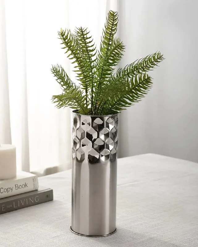 Diamond Cut Stainless Steel Flower Vase