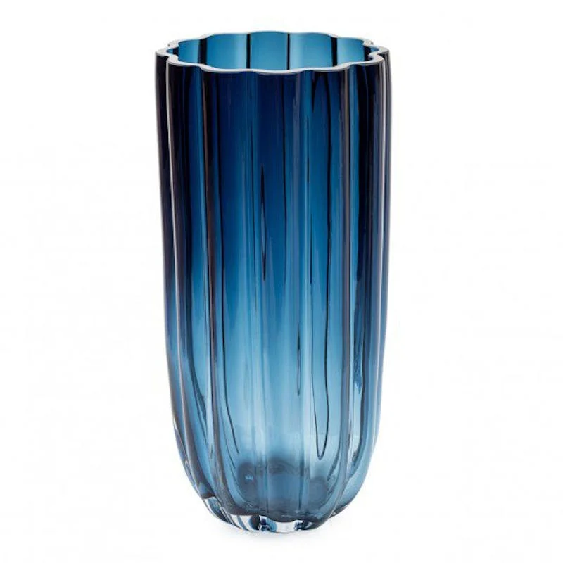 Ripple Vase H35cm, Midnight Blue