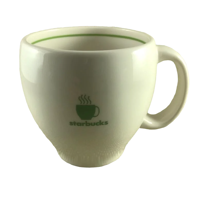 Barista Abbey Green Accents Large White Mug Starbucks