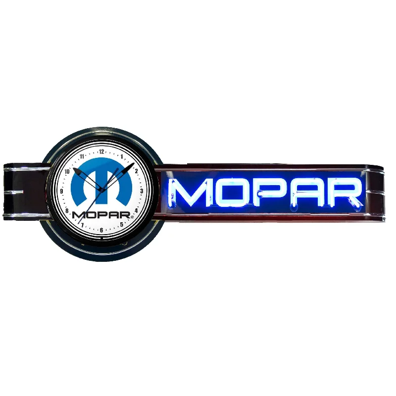 Black Offset Mopar Neon Clock Sign