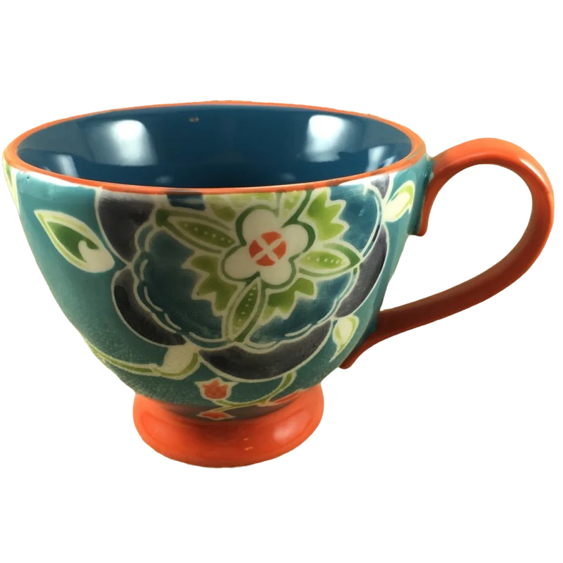 Beautiful Floral Pedestal Mug Anthropologie