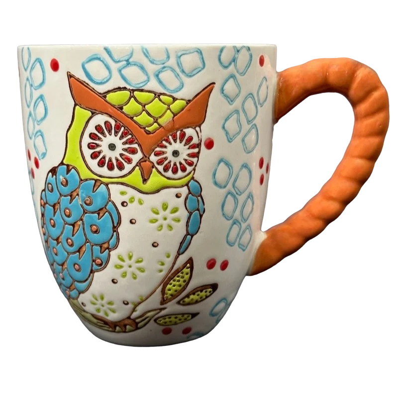 Dutch Wax Lightly Embossed Owl Mug Coastline Imports