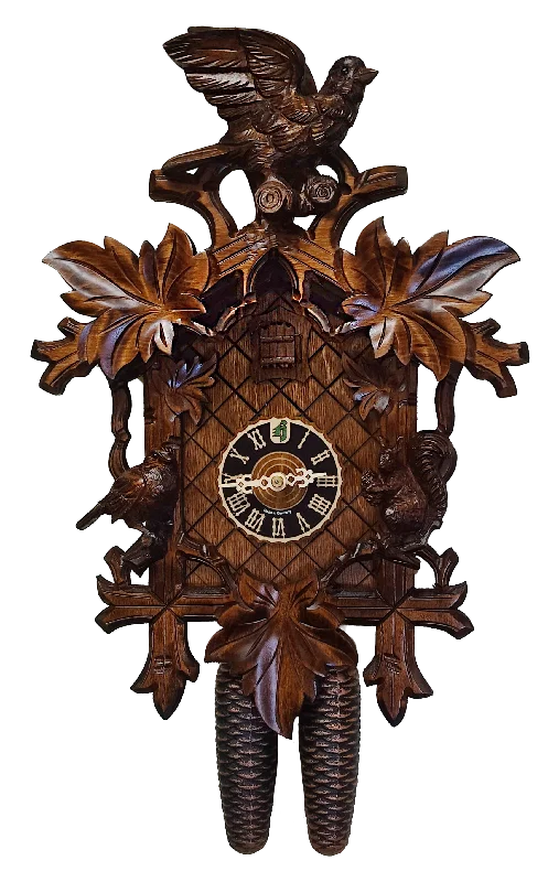 KU8334 - 8 Day Cuckoo Clock with Two Birds & Squirrel