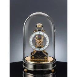 Mauthe DLUCIA Mechanical Mantel Skeleton Clock with Swarovski Crystals, Open Dial