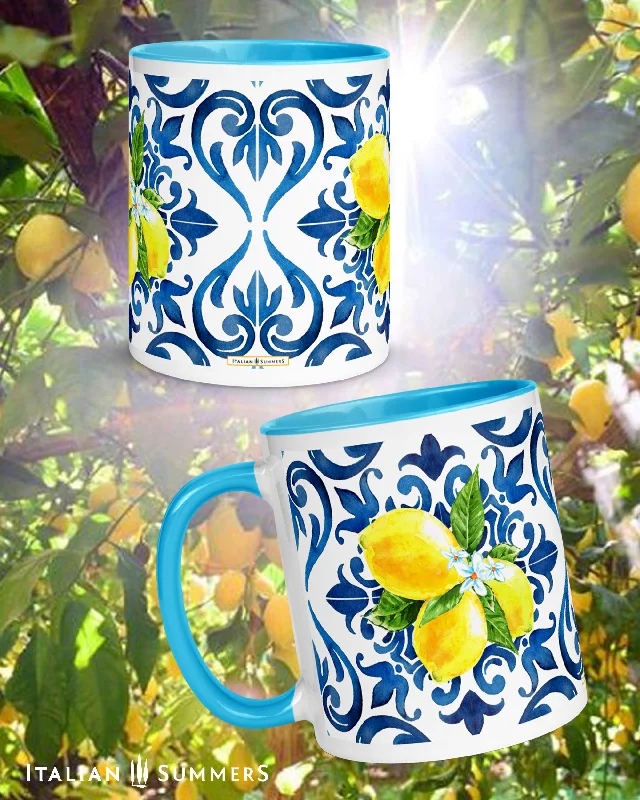 Mug BLUE TILES and LEMONS