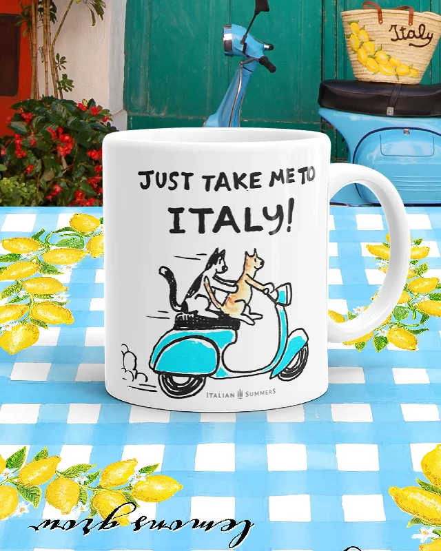 Mug  Two cats on a Blue Vespa | Funny cats, Vintage Vespa, Italian cats, Just take me to Italy, taly gift, Italy souvenir, Italian wedding