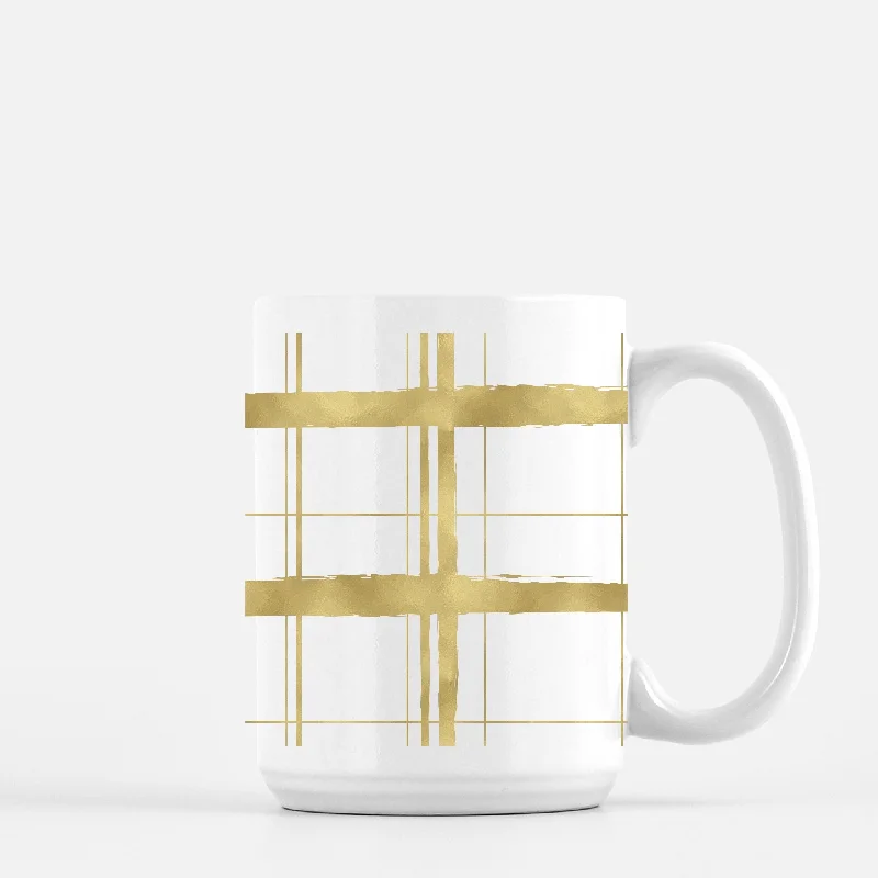 plaid foil mug