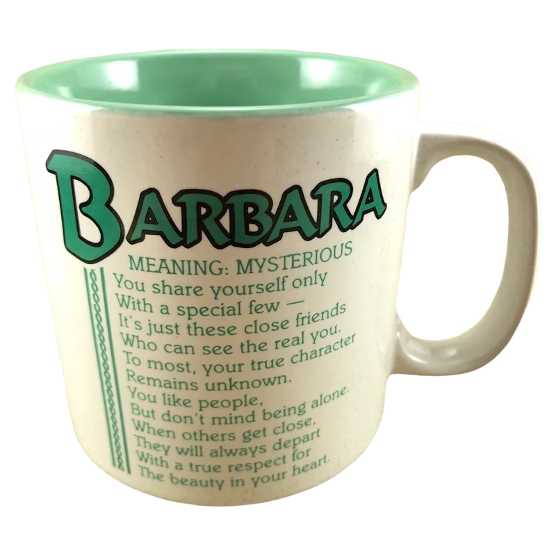 BARBARA Poetry Name Green Interior Mug Papel