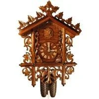 Rombach & Haas Bahnhäusle 8-day, Black Forest Cuckoo Clock, Half Hour and Full Hour Call, #8223