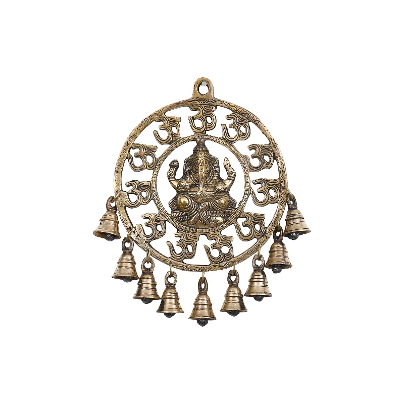 BRASS WALL HANHING  GANESH WITH BELL