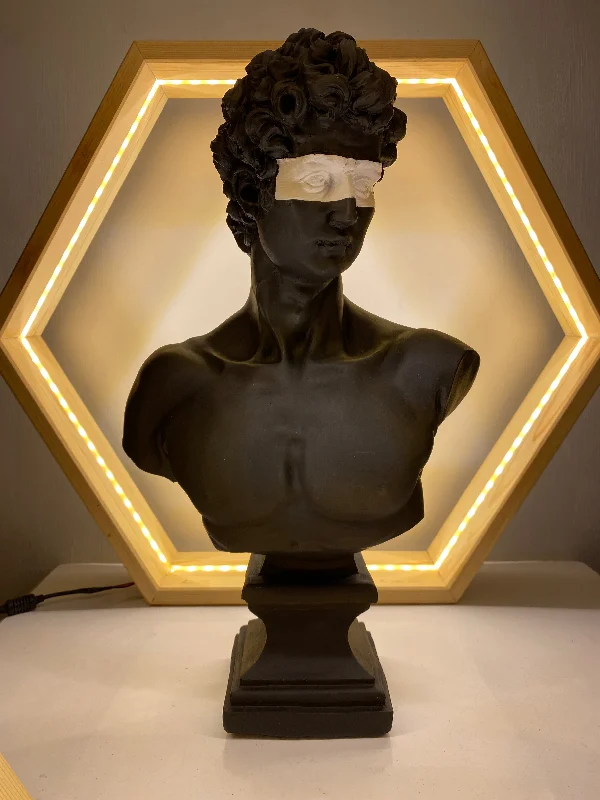 David 'White Mask' Pop Art Sculpture, Modern Home Decor