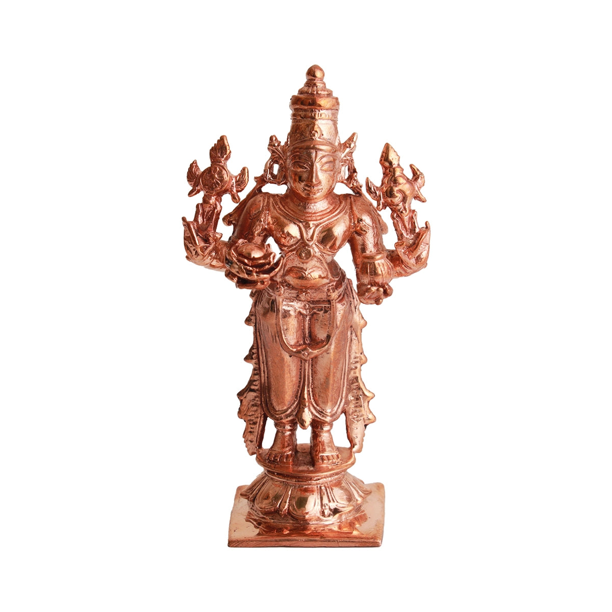 Guruvayurappan Idol - 4 x 2.25 Inches | Guruvayoorappan Vigraham/ Panchaloha Statue for Pooja/ 220 Gms Approx