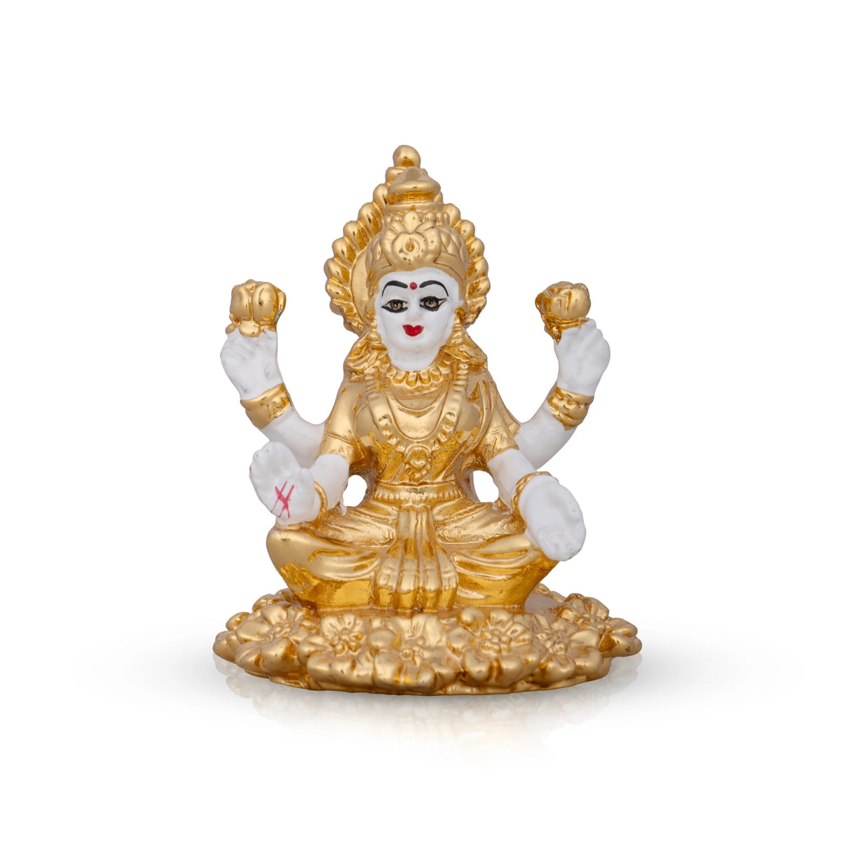 Lakshmi Idol - 3 x 2 Inches | Ceramic Sculpture/ Lakshmi Murti/ Laxmi Murti for Pooja/ 65 Gms Approx