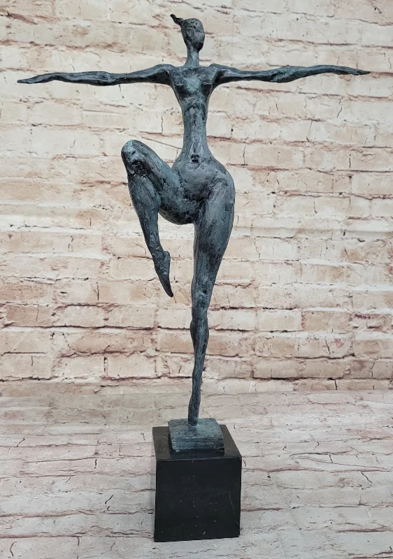 Miguel Lopez or Milo Art: Abstract Ballerina, Hot Cast Bronze Sculpture Statue