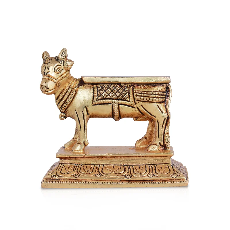 Nandi Statue - 4 Inches | Antique Brass Statue/ Nandi Idol/ Nandhi Statue for Pooja/ 150 Gms Approx