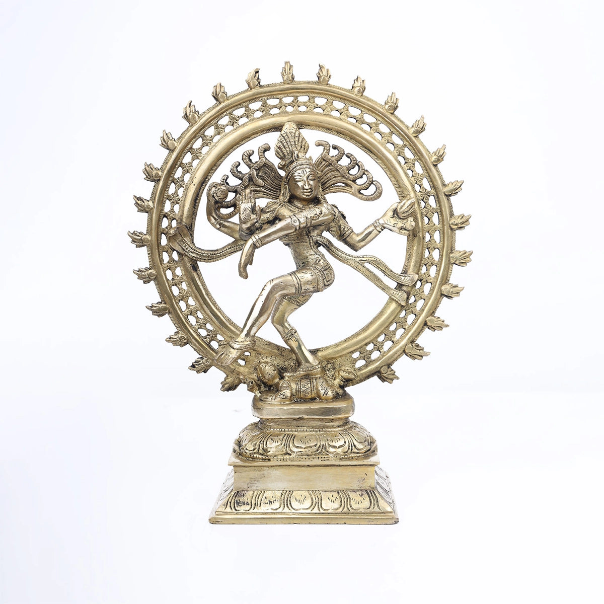 Natraj Murti - 14 x 11 Inches | Antique Brass Idol/ Double Frame Nataraja Vigraham for Pooja/ 980 Kgs Approx