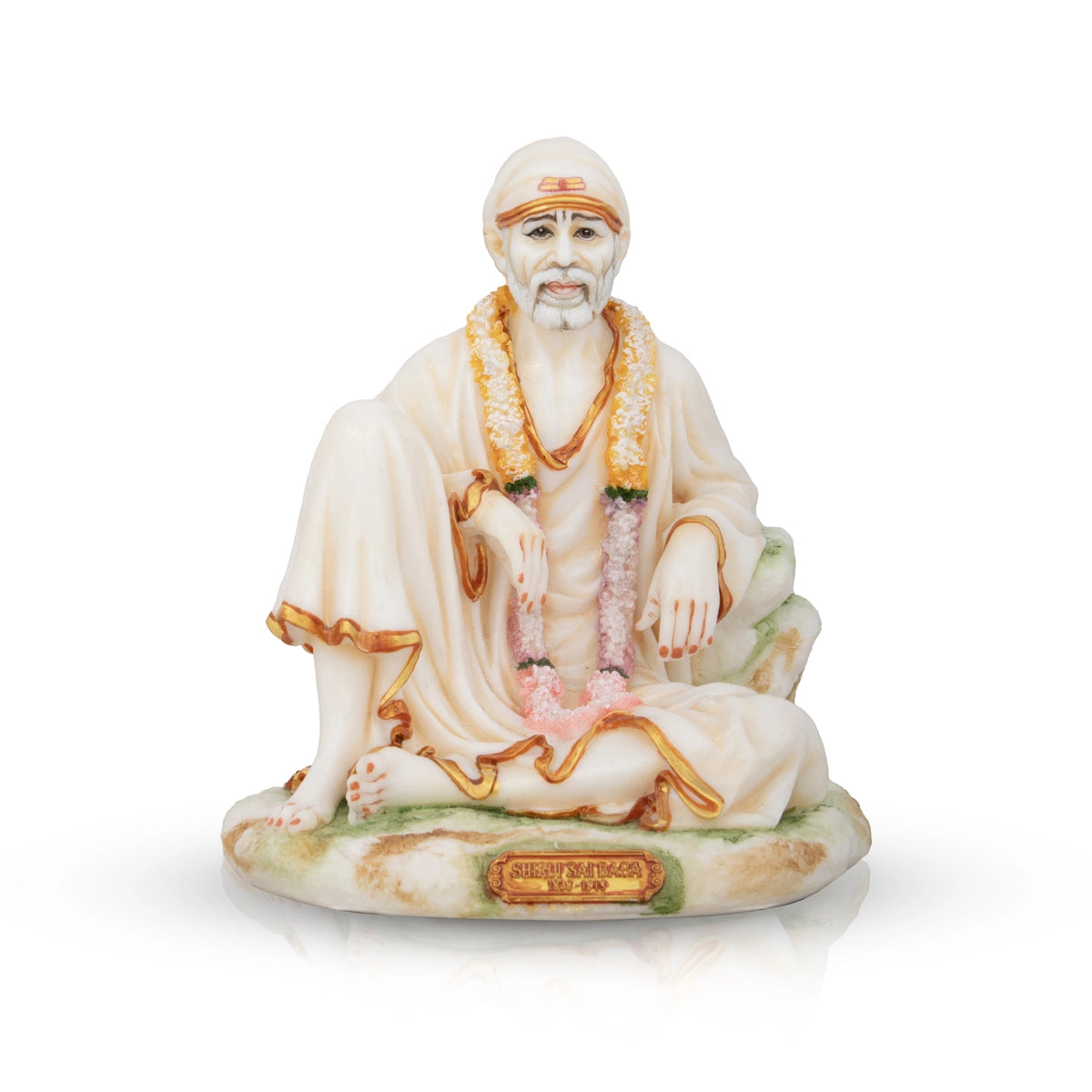 Saibaba Statue - 6.5 x 5.5 Inches | Resin Statue/ Sai Baba Vigraham for Pooja/ 1.205 Kgs Approx