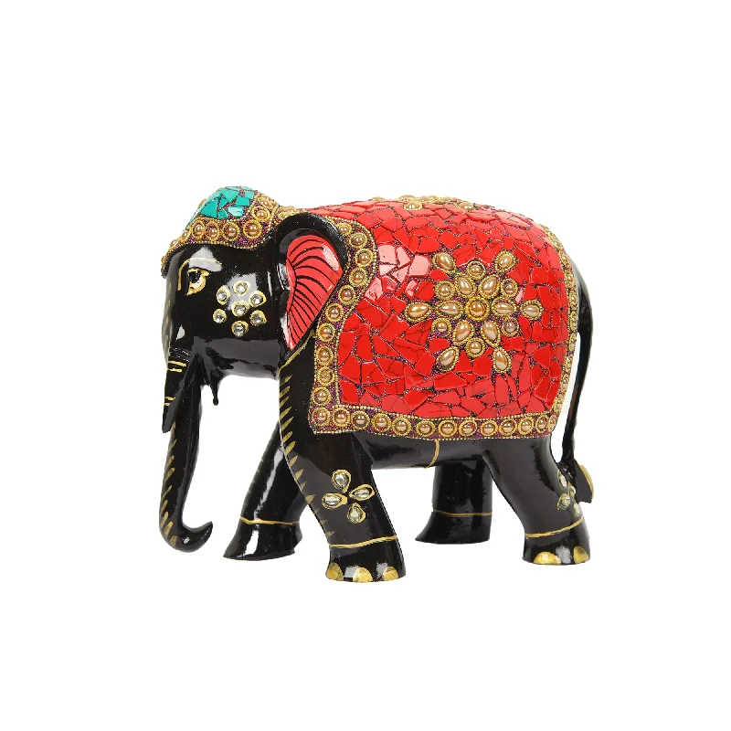 WOODEN ELEPHANT STONE WORK