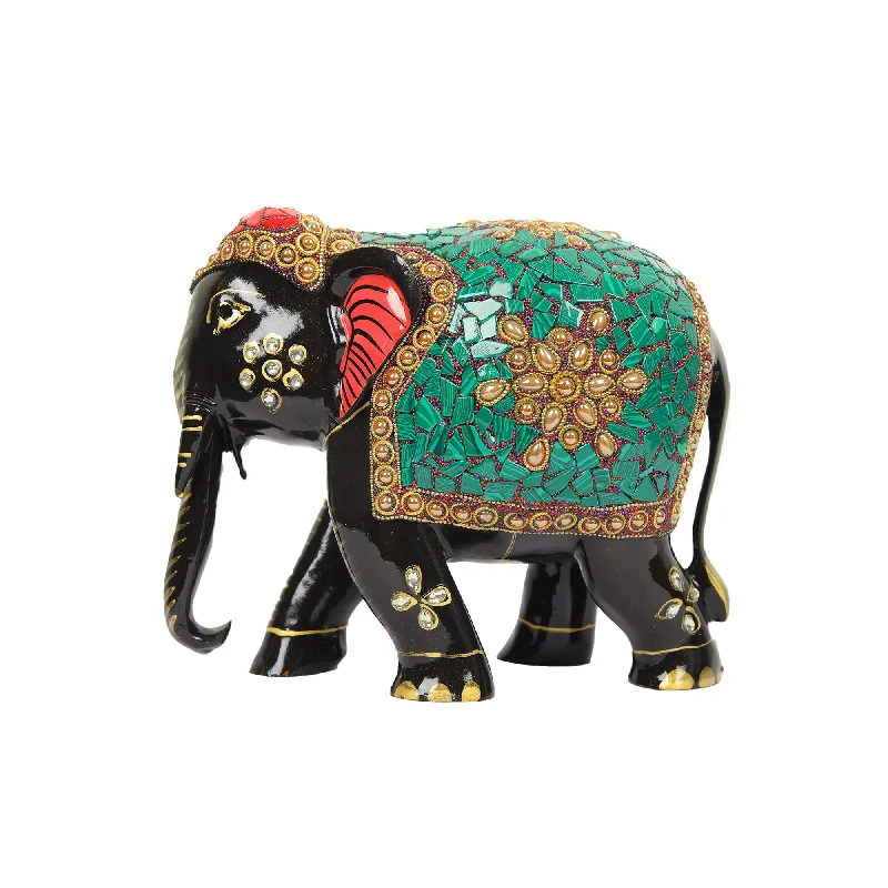 WOODEN ELEPHANT STONE WORK