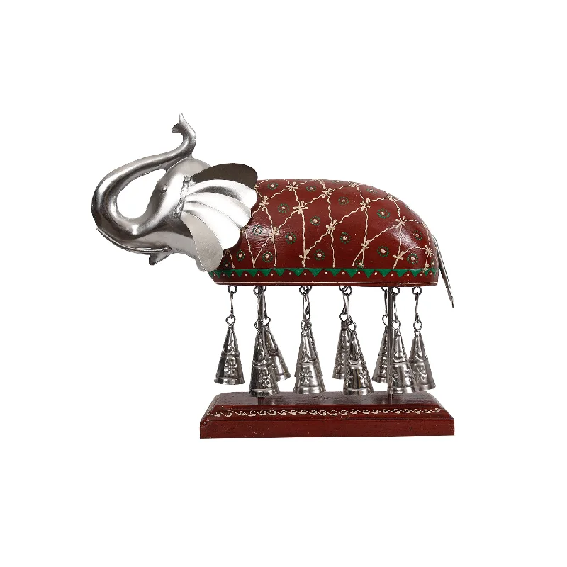 WOODEN IRON BELL ELEPHANT