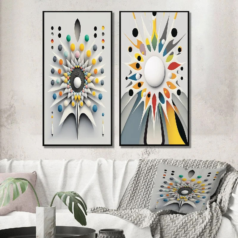 Designart "Sceance Beyond The Knowing II" Modern Geometric Framed - Modern Gallery Set For Office Decor