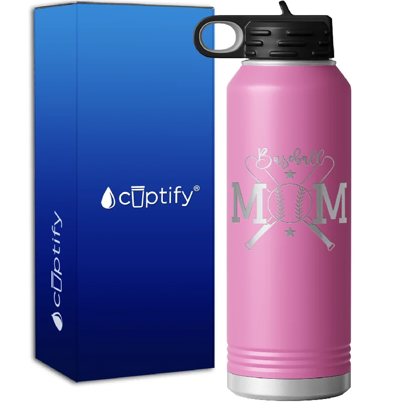 Baseball Mom Balls and Bats 40oz Sport Water Bottle