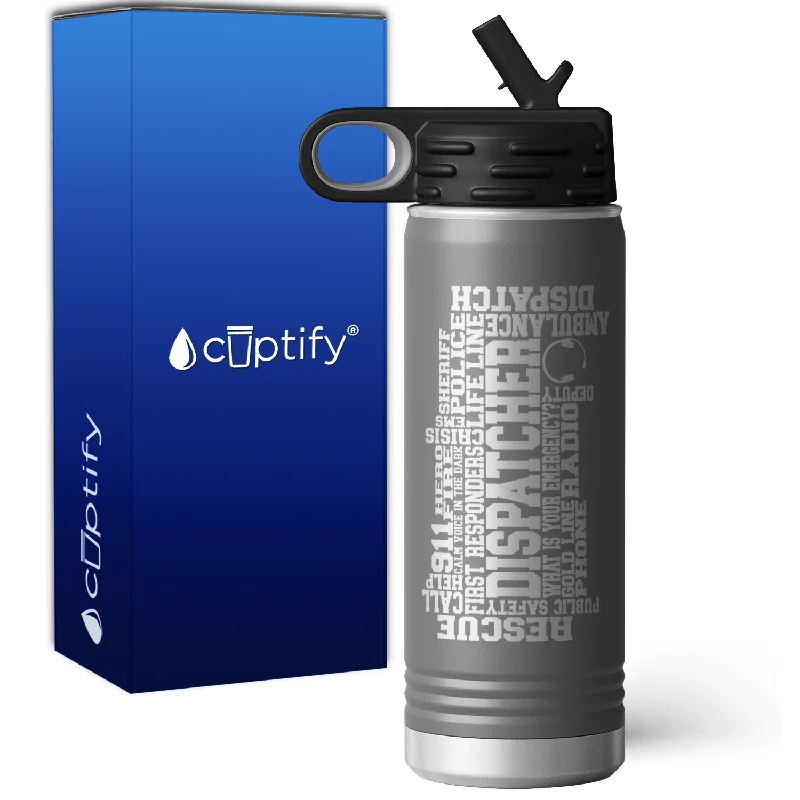 Dispatcher Word Art 20oz Sport Water Bottle