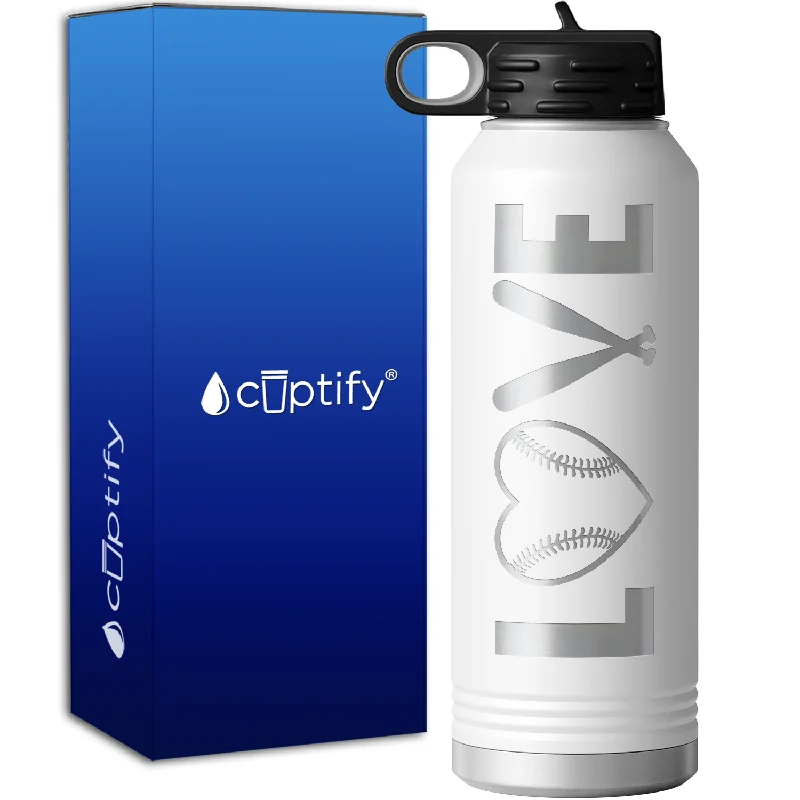 Love Baseball 40oz Sport Water Bottle