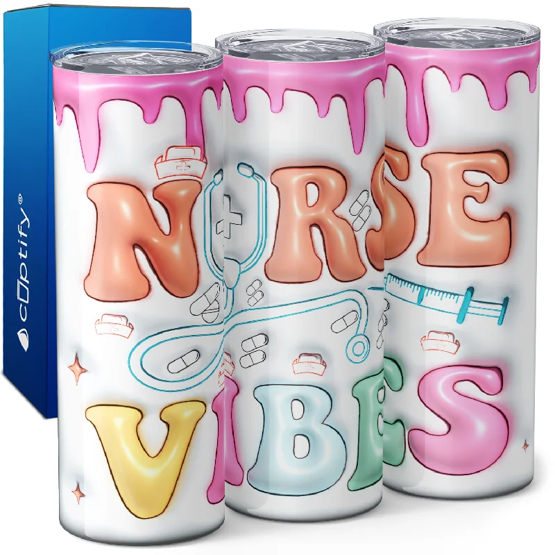 Nurse Vibes Inflated Balloon 20oz Skinny Tumbler