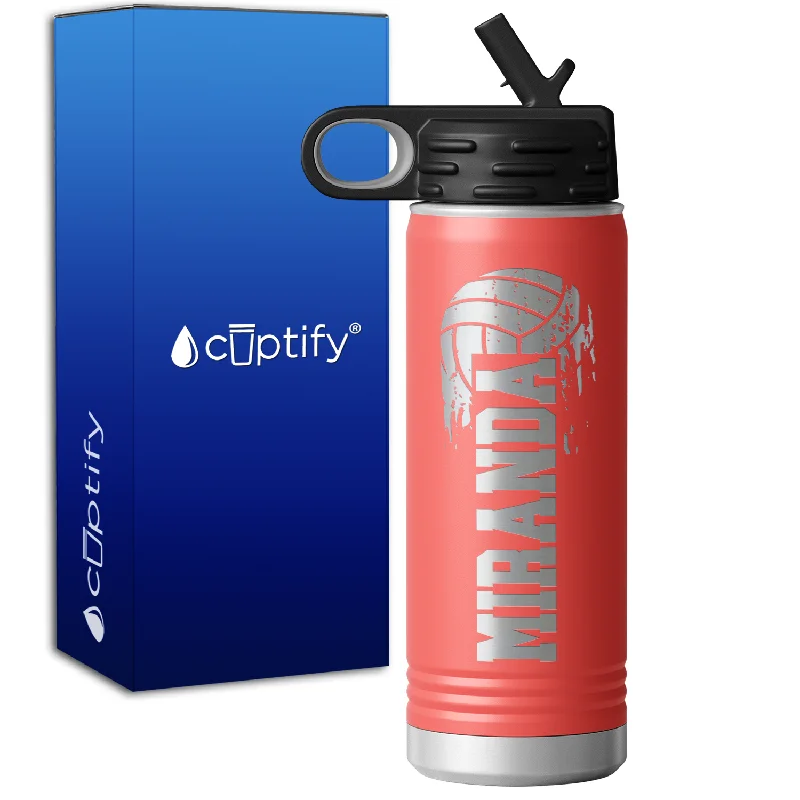 Personalized Flying Volleyball 20oz Sport Water Bottle