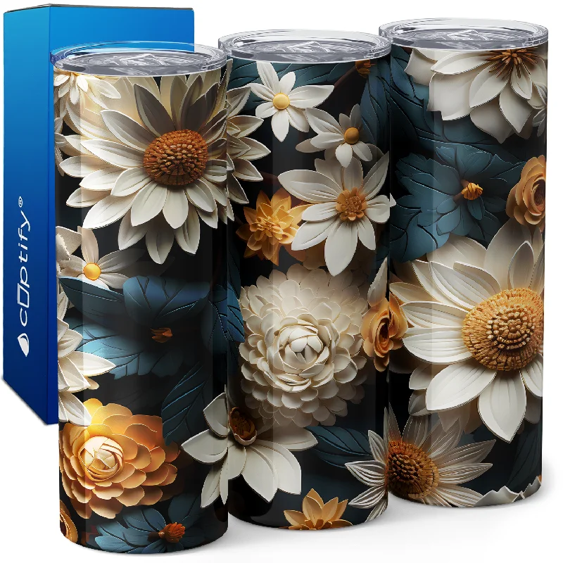 Pretty Sunflowers 3D 20oz Skinny Tumbler