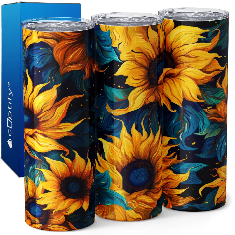 Sunflowers Like Painting 20oz Skinny Tumbler