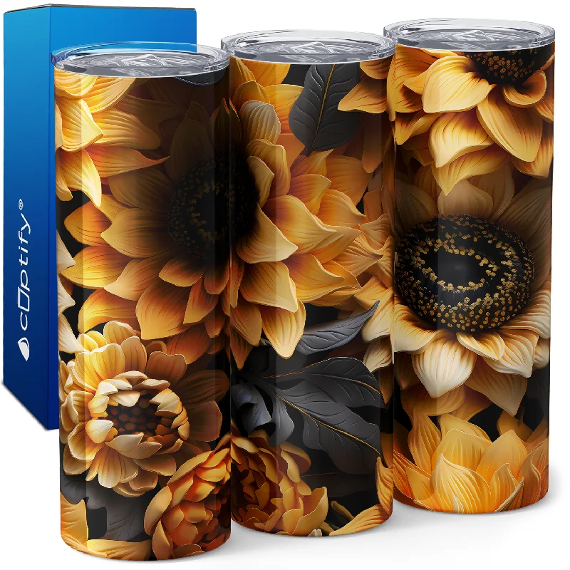 Sunflowers with Gray 20oz Skinny Tumbler